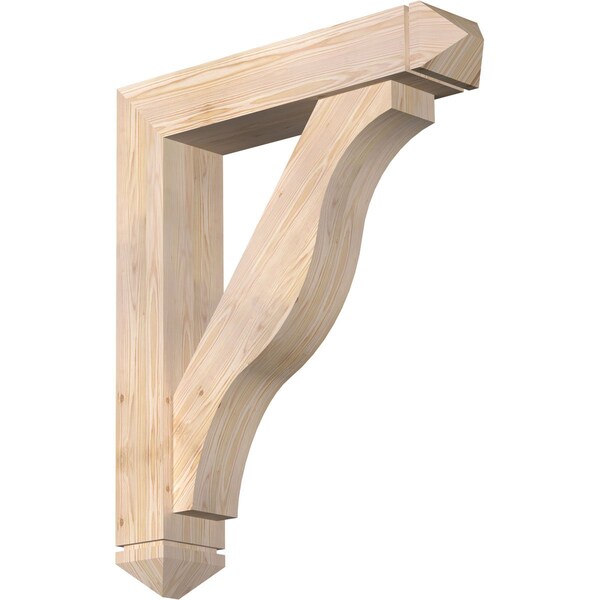 Ekena Millwork Funston Arts and Crafts Smooth Bracket w/ Offset Brace, Douglas Fir, 7 1/2"W x 36"D x 44"H BKT0806X36X44FST03SDF - main